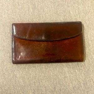 Coach envelope wallet in rich brown leather